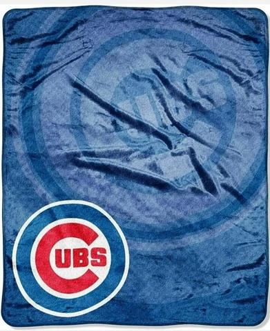 Officially Licensed Chicago Cubs MLB Raschel Throw Blanket, 50" x 60" Fuzzy Warm Cover