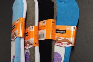 2 Pairs No nonsense Aromatherapy Liner Cotton Terry Liner Shoe 4-10 Cushioning - Picture 1 of 22