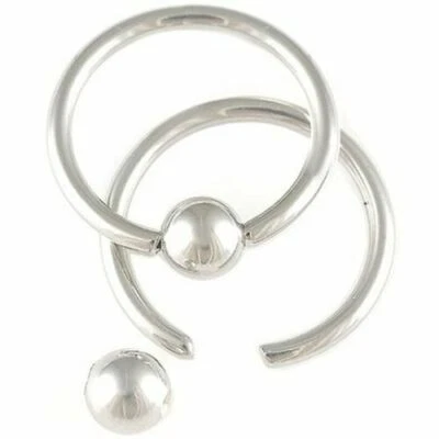 2 Pack Captive Bead Ring Jewelry Surgical Steel 12G 10G 8G 6G 4G Nose Piercings - Image 1 of 4