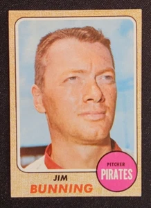 1968 Topps Baseball #215 JIM BUNNING, Pittsburgh Pirates, EX-EXMINT  to NM - Picture 1 of 2