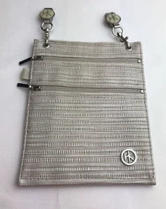 Hip Klip hellgrau silberner Bund Freisprechtasche Geldbörse 7 Zoll x 6 - Bild 1 von 9
