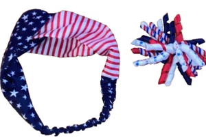Patriotisches elastisches Damen-Stirnband & Band Haarspange Clip Posten neu ohne Etikett - Bild 1 von 7
