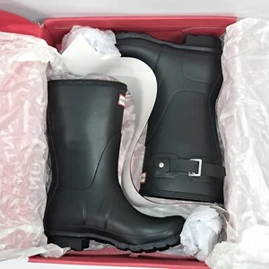 Brand New In Box Hunter Original Short Rain Boot for Women, Size 6 Matte Black. - Picture 1 of 11