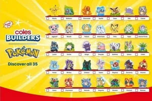 COLES POKEMON BUILDERS 2024 COLLECTION - 28 OPENED PACKS PLUS BONUS 6 UNPACKAGED - Picture 1 of 2