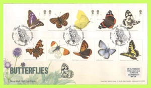 G.B. 2013 Butterflies set on Royal Mail First Day Cover, Birmingham - Picture 1 of 1