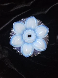 Antique Blue Opalescent Sandwich Glass Curtain Tieback - Picture 1 of 7