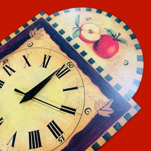 Vintage 90’s Y2K HOMCO Home Interiors Country Kitchen Apple Clock V-11076 - Bild 1 von 4