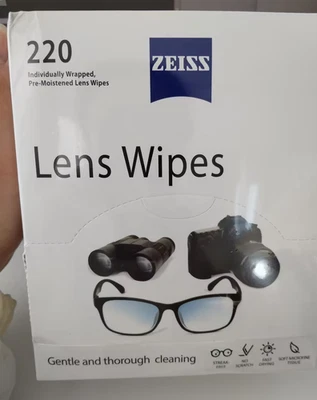 Toallitas para lentes prehumedecidas 220 unidades - envueltas individualmente para gafas cámaras Foto 1 de 4