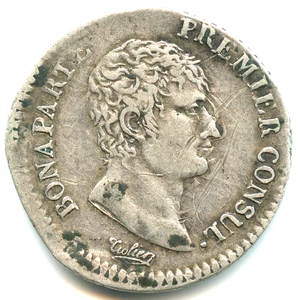 SELTENER halber Franc Napoleon Erster Konsul AN 12 G, Küste sehr guter Zustand, 900 €! Nr.6348 - Bild 1 von 4