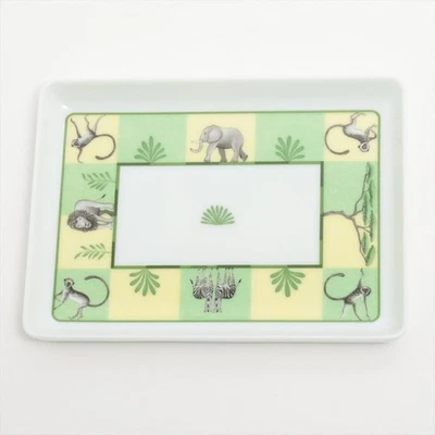 Bandeja rectangular Hermes Paris plato de sushi África porcelana verde usado Foto 1 de 4