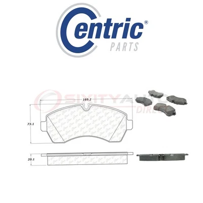 Centric Semi Metallic Brake Pads w Shim for 2007-2014 Mercedes-Benz Sprinter ll Foto 1 de 4