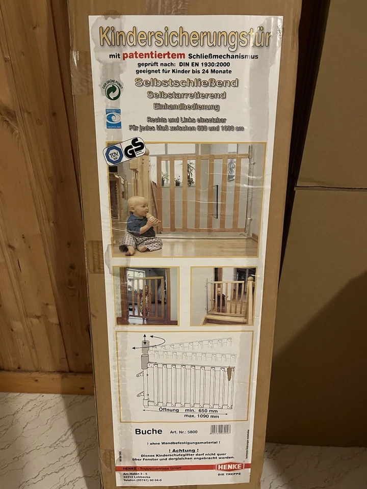 Kindersicherungstür / Treppenschutzgitter – HENKE – NEU / unbenutzt - Bild 1 von 1