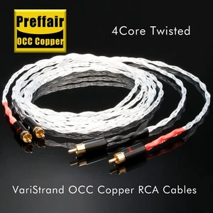 Cavo di interconnessione in rame Preffair OCC placcato oro 24K spina 2RCA HIFI - Foto 1 di 10