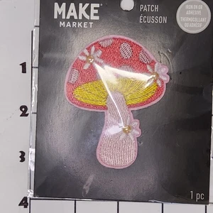 Mushroom Patch Iron On Embroidered Beaded NOS Sealed Fungus Mycology - Picture 1 of 1