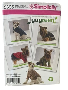 Simplicity 2695 vestiti per cani modello da cucire XS S M non tagliati - Foto 1 di 2