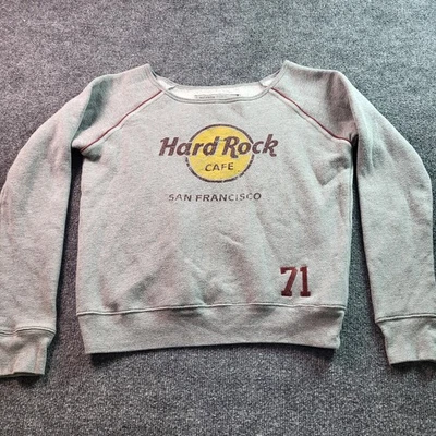 Sudadera Hard Rock Café San Francisco Cuello Redondo Manga Raglán Gris Talla Mediana Foto 1 de 4