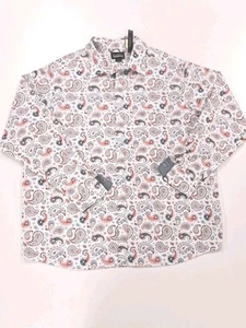 NWT Cremieux Premium Denim Shirt Men 3XT Paisley Button Long Sleeve Cotton Blend - Picture 1 of 9