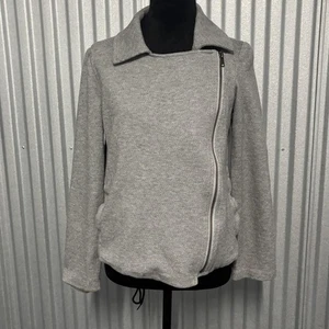 Eileen Fisher Jacke Damen kleiner asymmetrischer Reißverschluss Moto Bio-Baumwolle - Bild 1 von 14