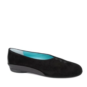 $460 TIERRY RABOTIN GRACE SCARPE BALLERINE NERE SCAMOSCIATE TAGLIA 36,5 US 6 - Foto 1 di 8