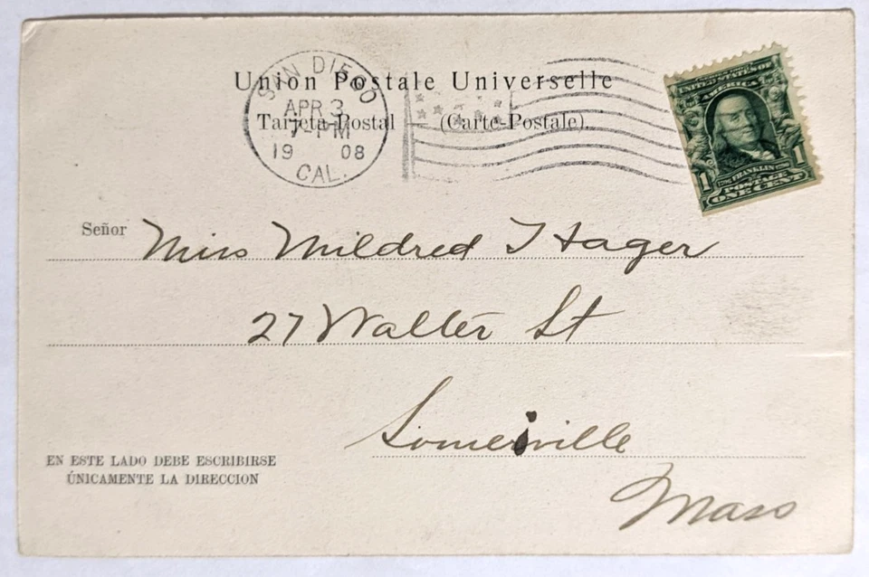 Great White Fleet/Lima, PE--Somerville, MA/Via SD, CA/Bullfight PC/1-C. US/04/08 - Image 1 of 2