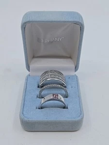QVC Diamonique Epiphany Platinum Sterling Silver Women's Rings Size 11 - Picture 1 of 12