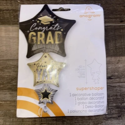 Anagrama 3 Globos Globo de Lámina 42 Pulgadas de Alto Felicidades Grad Hoory ¡YAY! Foto 1 de 4