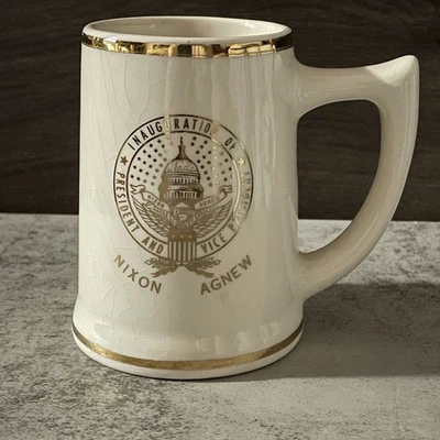 Taza Stein conmemorativa inauguración vintage de Nixon Agnew recuerdos políticos Foto 1 de 4