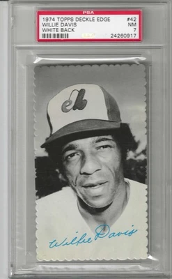 Willie Davis 1974 Topps Deckle Edge #42 PSA 7 - espalda blanca Foto 1 de 2