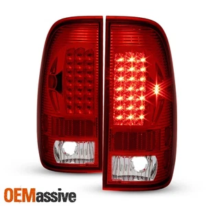 Fits 97-03 F150 F250 Pickup 99-07 Ford Superduty Red Clear LED Tail Lights Lamps - Picture 1 of 4