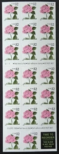 US Scott # 2492a - PINK ROSES (1995) - Booklet of 20 Postage Stamps - MNH - Picture 1 of 1