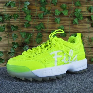 FILA Sneaker  Boys Y 5.5 Medium Athletic Green Leather Lace Up - Picture 1 of 7