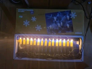15 OSRAM Weihnachtskerzen / Weihnachtskette für AUßEN: Vintage Weihnachtskerzen! - Bild 1 von 12