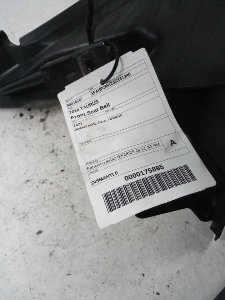 Cinturón de seguridad delantero cubo asiento conductor retractor se adapta a 13-19 TAURUS 419347 Foto 1 de 3