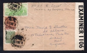 CHINA Chengdu 1940s Censored Cover to England. BOAC Airmail to Egypt - Picture 1 of 2