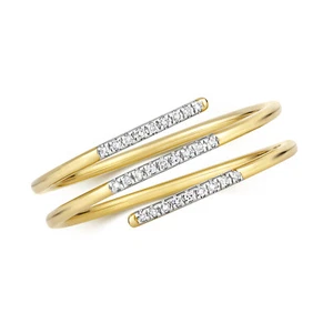 Diamond Wrapped Ring 9ct Carat Yellow Gold Ladies 0.05 Carat - Picture 1 of 1