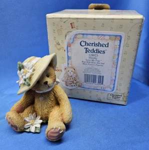 Cherished Teddies Dorothy Love Me True Straw Hat White Flowers Daisies w/ Box - Picture 1 of 8