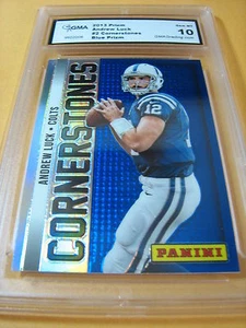 ANDREW LUCK COLTS 2013 PRIZM CORNERSTONES BLUE PRIZM # 2 GRADED 10 L@@@K - Picture 1 of 1