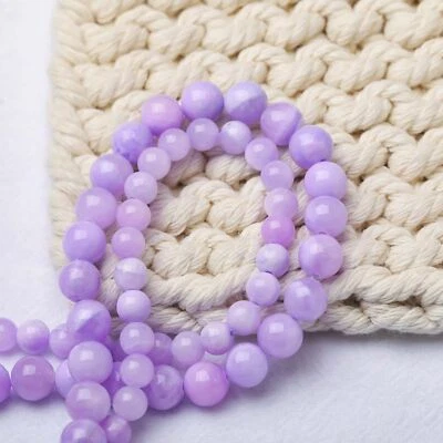 8mm Purple Persian Jade Round Beads DIY Jewelry Making - Image 1 of 3