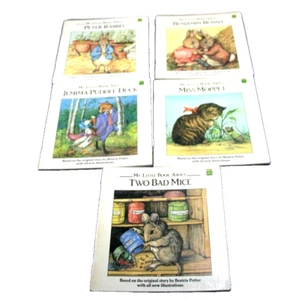 Lot of 5 Vintage Beatrix Potter 1991 Leap Frog 'My Little Book About' - Picture 1 of 10