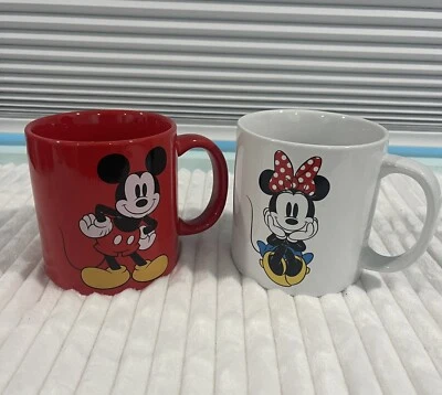 Mickey And Minnie Mouse Set Of His & Her Mugs Disney World Parks Coffee Mugs - Изображение 1 из 4
