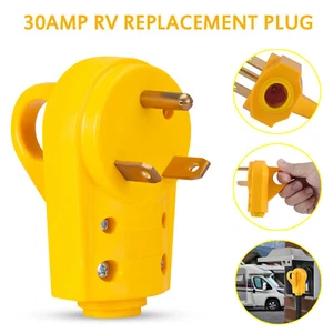 125V 30Amp RV Replacement Male Plug Electrical Cord End Connector for Camper RV - Picture 1 of 12