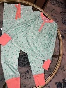 AMERICAN GIRL KIT BEFOREVER PAJAMAS Sz 10 12 Pajama Set Dogs Green Doll Medium - Picture 1 of 3