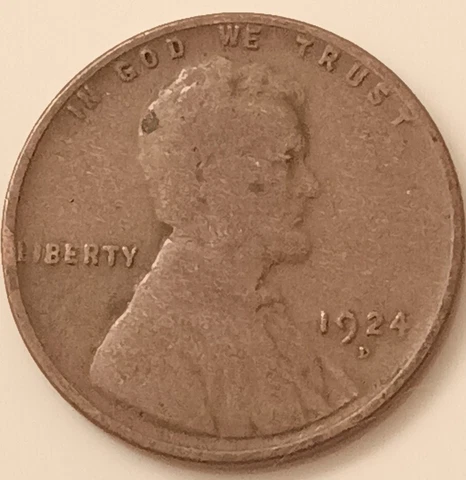 1924 D Lincoln Wheat Cent (penny) Get Penny Shown in Photo Cover