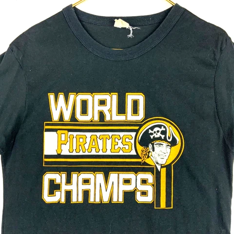 Vintage Pittsburgh Pirates World Champs T-shirt Medium Black Mlb Single Stitch Cover