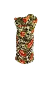 XOXO Dress Womens Juniors Leopard One Shoulder Ruched Cocktail Animal Size 9 - Picture 1 of 4