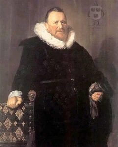 Oil painting frans hals - nicolaes woutersz van der meer old man standing canvas - Picture 1 of 1