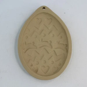 VTG Brown Bag Cookie Stoneware Cookie Mold Lot of 3 Easter Egg Glove Girl - Picture 1 of 6