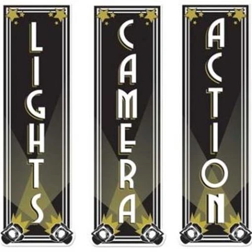 Luces Cámara Acción Recortes Película Alfombra Roja Premios VIP Fiesta Decoraciones Foto 1 de 1