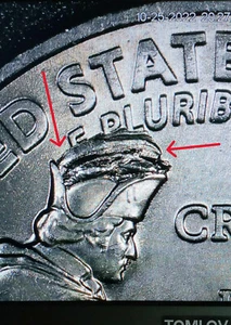 2021 P Washington Crossing Quarter Large Die Break Error Full Crown BU FF Scrach - Picture 1 of 10