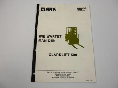 Clark Clarklift 500 Service Manual Workshop Manual 1977 - Image 1 of 3